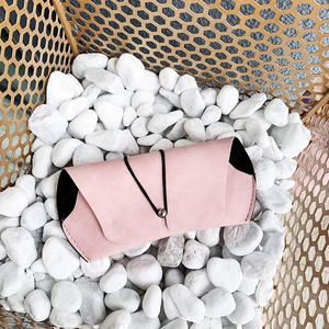 Étui à lunettes en cuir rétro simple, rectangulaire, portable, pour femmes, gris, orange, rose, bleu marine, 6-8,9 pouces - Product Image 4