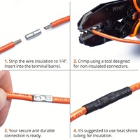 Conectores de Empalme de Cobre Estañado Serie BN, Terminales de Cable No Aislados, Kit Surtido de Terminales de Crimpado