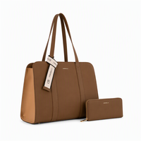 Sac fourre-tout Chrisbella Fashion 40CM avec fermeture éclair, grand format, pour femme, compatible ordinateur portable, ensemble de sacs à main avec portefeuille assorti