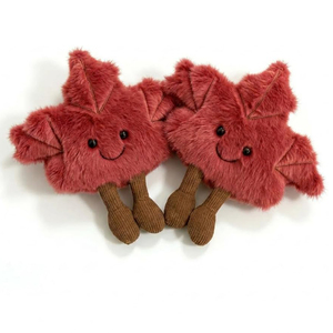 Peluche Personalizzato all'Ingrosso a Forma di Foglia d'Acero Kawaii con Faccina <span class=keywords><strong>Sorridente</strong></span>, Morbido Pupazzo Vegetale Imbottito per Decorazioni Domestiche, Regali Carini a Cartone Animato - Product Image 1