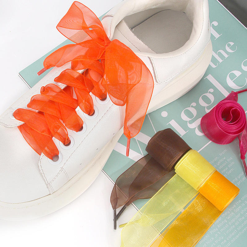 Chiffon Bandwidth 4cm Silk Satin Candy Wide Flat Ribbon Princess Lace Chiffon Shoelace