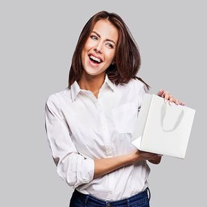 Sacs en papier kraft avec poignée pour le commerce de détail, emballage pour marchandises, boutique, cadeaux, plats à emporter – Sacs en papier durables et robustes avec poignée - Product Image 5
