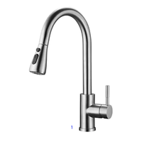 Robinet de lavabo classique en laiton nickel brossé, à montage sur comptoir, avec bec flexible, pour cuisine