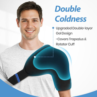Enveloppe de glace pour l'épaule et le bras, pour la coiffe des rotateurs, enveloppe de cryothérapie à gel double couche avec compression pour zone ciblée