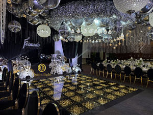 Piste de danse LED magnétique de haute qualité, nouvelle génération, effet 3D infini doré, <span class=keywords><strong>pour</strong></span> <span class=keywords><strong>la</strong></span> vente, personnalisable <span class=keywords><strong>pour</strong></span> mariage - Product Image 6