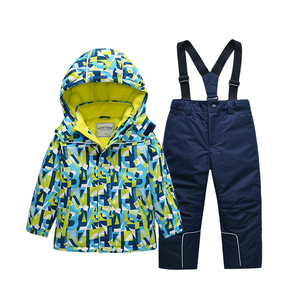 Ensemble de vêtements de sport vintage pour garçons, combinaison de ski, veste et pantalon imperméables et coupe-vent pour l'hiver - Product Image 3