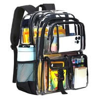 Sacs à dos multi-poches, grand sac à dos transparent en PVC pour filles et garçons, pour l'école, le travail, les voyages, sac à dos pour livres
