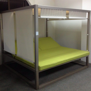Chaise longue double en aluminium Royal Garden <span class=keywords><strong>pour</strong></span> patio extérieur, lit <span class=keywords><strong>de</strong></span> soleil <span class=keywords><strong>pour</strong></span> <span class=keywords><strong>piscine</strong></span> ou plage, mobilier d'hôtel en métal - Product Image 2