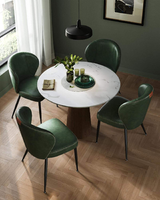 Chaise de salle à manger moderne Runwood avec siège rembourré, pieds en métal, dossier incurvé pour la maison, le bureau, l'hôtel, la chambre à coucher, la salle à manger