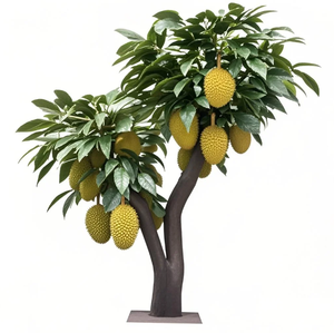 Árbol de <span class=keywords><strong>Durian</strong></span> Artificial con Frutos Púrpuras Realistas, Tronco de Fibra de Vidrio, Decoración Tropical para Interiores, Cafés y Supermercados - Product Image 3