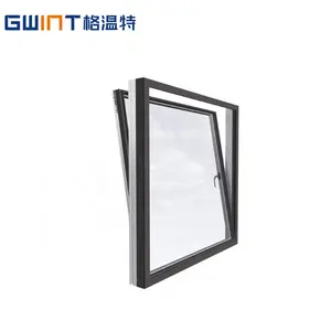 GWINT Narrow Double Glazed Tempered Glass Aluminum Frame Energy Efficient Aluminum Casement Tilt And Turn Windows