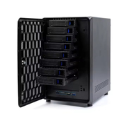 Boîtier de stockage en aluminium Mini-ITX 8 baies de haute qualité pour serveur NAS, avec interface Ethernet et prise en charge du stockage cloud, alimentation et RAM incluses