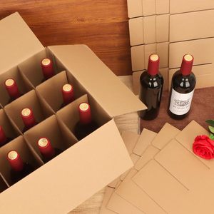 Boîtes de <span class=keywords><strong>déménagement</strong></span> recyclables avec séparateurs en carton <span class=keywords><strong>pour</strong></span> l'emballage de verrerie à vin et de <span class=keywords><strong>vaisselle</strong></span>, gaufrage et pelliculage mat, couleur et taille personnalisées - Product Image 3