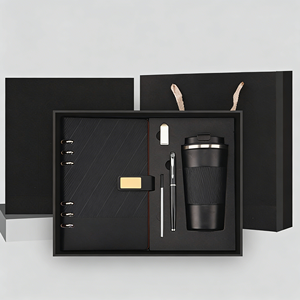 Custom Logo Corporate Promotional Wholesale Luxury Business A5 PU Leather <b>Notebook</b> with <b>Pen</b> Stainless Steel Tumbler USB Gift <b>Set</b> - Product Image 2