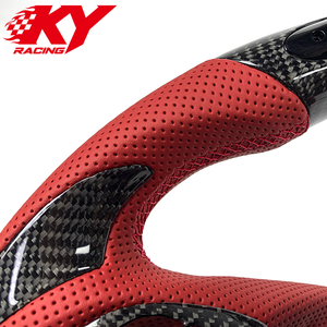 Accessoires intérieurs automobiles en fibre de carbone, cuir rouge, volant personnalisé avec LED, compatible avec Acura TL TLX ILX MDX TSX ZDX - Product Image 2