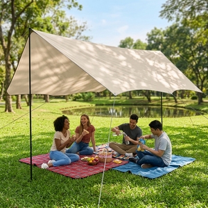 Tente de camping extra large pour l'extérieur, auvent, protection solaire UV, abri contre la pluie, bâche pour campeur, vente chaude - Product Image 3