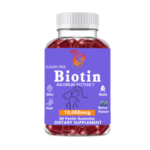 Gomitas de Biotina Premium para el Cuidado de la Piel, Suplemento de Belleza, Apoyo a la Producción de Queratina, Blanqueamiento de la Piel - Product Image 1