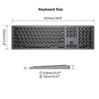 Clavier sans fil Bluetooth ABS rechargeable avec pavé numérique, disposition personnalisée, 109 touches silencieuses, 13 raccourcis, interrupteurs à ciseaux