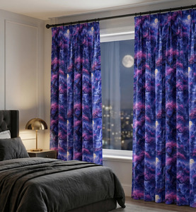 Cortina de Terciopelo con Diseño de Cascada y Flores de Cerezo, Inspirada en la Naturaleza, Cortina Opaca para Ventana, Decoración Elegante para Oscurecer la Habitación - Product Image 1