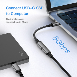 Loại C OTG USB Sạc <span class=keywords><strong>Adapter</strong></span> Chuyển Đổi USB Một 3.0 Nam Để USB C 3.1 Nữ <span class=keywords><strong>Adapter</strong></span> Cho SSD Máy Tính Xách Tay Điện Thoại Di Động - Product Image 3