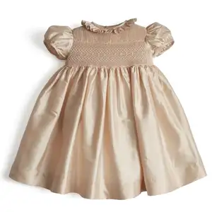 Шелковая блузка на заказ для маленьких девочек, праздничное платье с пышными рукавами