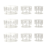 Nouveauté 2025 Support à gâteau en acrylique blanc cristal LEXI Moderne Transparent Décoration de table de dessert de mariage Ornements romantiques