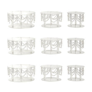 Nouveauté 2025 Support à gâteau en acrylique blanc cristal LEXI Moderne Transparent Décoration de table de dessert de mariage Ornements romantiques - Product Image 5