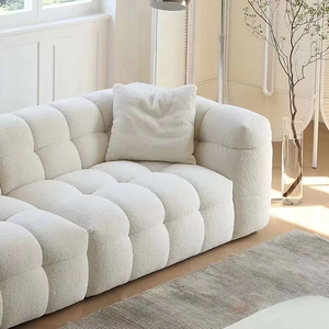 Juego de Sofás de Lujo con Relleno de Esponja de Estilo Francés Escandinavo, Color Crema, Personalización al por Mayor, para Apartamentos Pequeños - Product Image 5