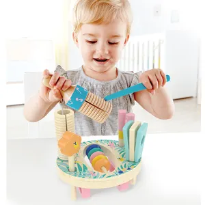 5 em 1 Instrumentos Musicais Crianças Instrumentos coloridos Baby Music Early Educational Wooden Music Instrument Set para crianças