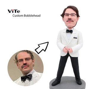 Customized Clay Love Figurine Handmade Bobblehead Statue Single Person Home Decor &amp; <strong>Wedding</strong> Holiday Birthday <strong>Keepsake</strong> - Product Image 2