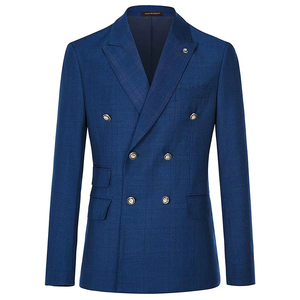 Personalizzazione avanzata <span class=keywords><strong>blu</strong></span> <span class=keywords><strong>doppiopetto</strong></span> 3 pezzi abiti da uomo Business Wedding & blazer - Product Image 1