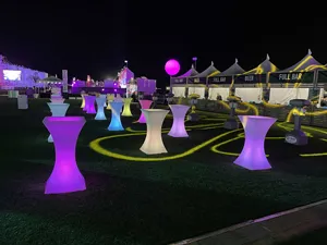 Grosir keren meja Bar tinggi furnitur Bar meja Cocktail bercahaya Led pesta malam klub malam