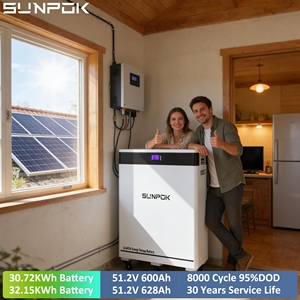 Sunpok 2025ใหม่30KW ลึก600AH ติดตั้งบนพื้นเคลื่อนย้ายได้ LiFePO4แบตเตอรี่ลิเธียมไอออน51.2โวลต์ที่เก็บพลังงานในบ้าน - Product Image 1