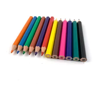 हॉट सेल OEM अनुकूलित 3.5 इंच 12 पीसीएस प्लास्टिक रंग पेंसिल कार्डबोर्ड बॉक्स में