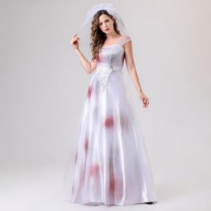 Disfraz de Novia Fantasma para Halloween, Carnaval, Fiesta, Baile, Actuación, Disfraz de Zombi Manchado de Sangre para Mujer, Vestido de Novia - Product Image 3