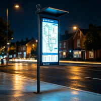 Pantalla LED para Paradas de Autobús, Montada en Poste, P2 P3 P4 P5, Luz de Calle Inteligente, Señalización Digital, Pantalla Publicitaria