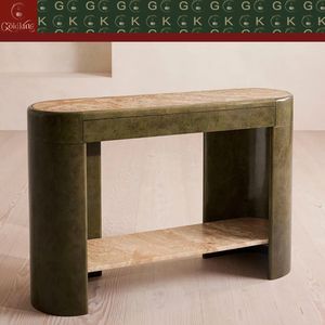 <span class=keywords><strong>Table</strong></span> d'entrée en marbre veiné vert foncé GOLDKING, meuble <span class=keywords><strong>console</strong></span> artistique, conçu sur mesure pour la décoration de hall d'entrée de luxe - Product Image 4