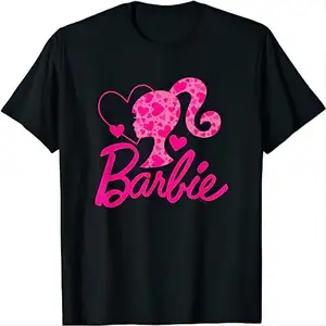 2023 Nieuwe Mode Laten We Gaan Naar Feest Custom Brief Print Logo Meisjes Dames Vrouwen Streetwear Schattige Roze Barby Witte T-Shirts