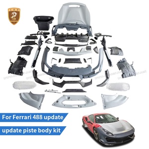 Pis-ta phong cách nửa sợi carbon cơ thể Kit cho FERRARI 488 phía trước <span class=keywords><strong>Bumper</strong></span> Side váy động cơ mui xe Fender Pháo Sáng phía sau Spoiler BodyKit - Product Image 1