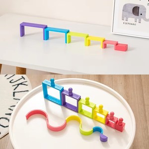 Giocattolo Educativo HOYE CRAFTS Nuovi <span class=keywords><strong>Stili</strong></span> Puzzle Colorato a Forme Geometriche Impilabile Arcobaleno Blocchi da Costruzione per Bambini - Product Image 3