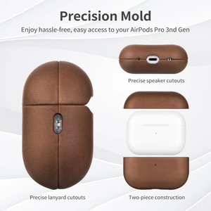 Étuis pour écouteurs en cuir Crazy Horse OEM, étui de protection personnalisé pour écouteurs pour AirPods <span class=keywords><strong>Pro</strong></span> 2 <span class=keywords><strong>3</strong></span> 4, vente en gros en usine - Product Image 6