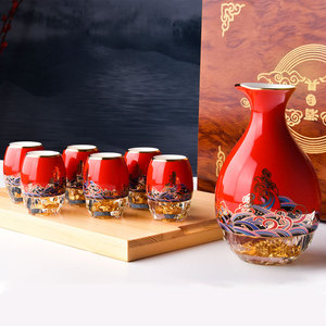 Usine directe Xinghua porcelaine petite taille verre à <span class=keywords><strong>vin</strong></span> <span class=keywords><strong>mouton</strong></span> graisse Jade ménage distributeur de <span class=keywords><strong>vin</strong></span> avec costume de feuille d'or pour les cadeaux - Product Image 4