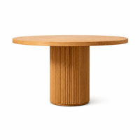 Ensemble bistrot d'extérieur en teck cannelé de qualité hôtelière, fauteuils pivotants et table d'appoint ronde, mobilier de conversation pour patio, vente en gros