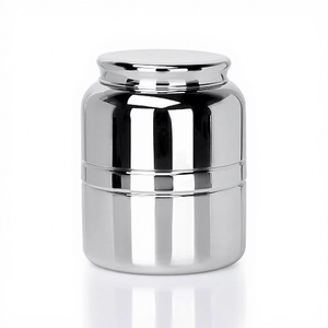 Stainless Steel Food <b>Container</b> Round Airtight Polished Minimalist Design - Product Image 1