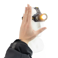 Lampe frontale laser zoomable à capteur de geste, rechargeable USB Type-C, double lumière blanche et jaune, fonction batterie externe, lampe frontale LED