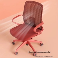 Chaise de bureau ergonomique de direction pivotante, réglable en hauteur, avec accoudoirs, dossier en maille, base en acier, siège coulissant, design moderne pour