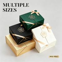 Boîtes cadeaux de luxe gaufrées avec ruban en satin, logo personnalisé imprimé, emballage en carton rigide pour cadeaux et bijoux haut de gamme
