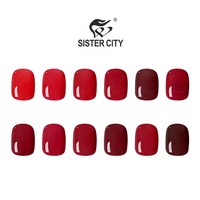 Vernis Gel UV Professionnel Sister City 15ml Rouge Bordeaux pour Manucure Française, Usage Salon et DIY, Non Toxique, Longue Durée, en Bouteille