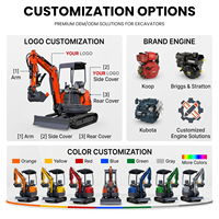 Envío Gratis, Precio de Fábrica, Mini Excavadora de 2t, Mini Pala Excavadora, Mini Excavadora de Cadenas, EPA CE EURO 5 para Uso Industrial