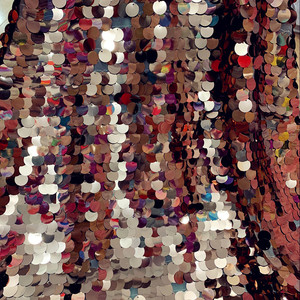 Phi hai mặt ánh sáng lung linh căng vải tuyn váy vải 18mm rượu sâm banh thêu sequin vải - Product Image 2